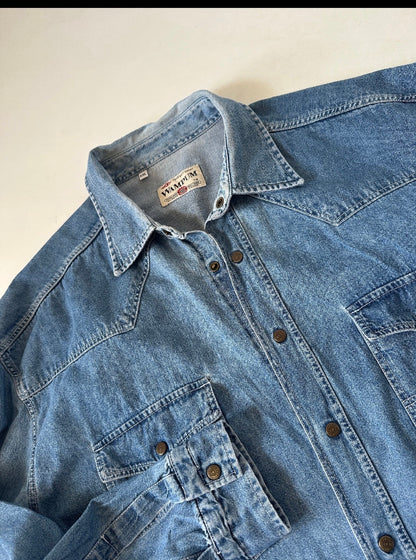 WAMPUM oversize denim shirt