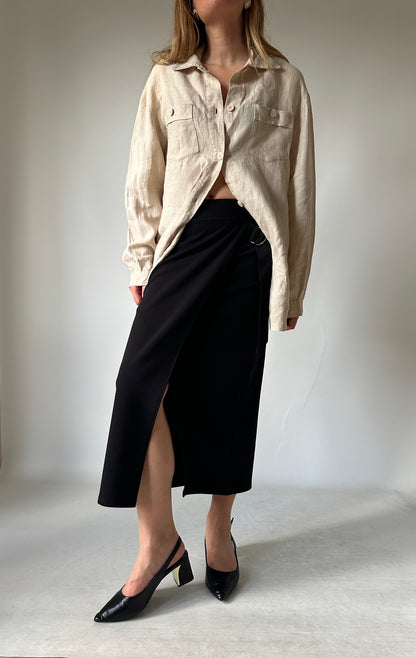 Pure 100% linen sahariana shirt