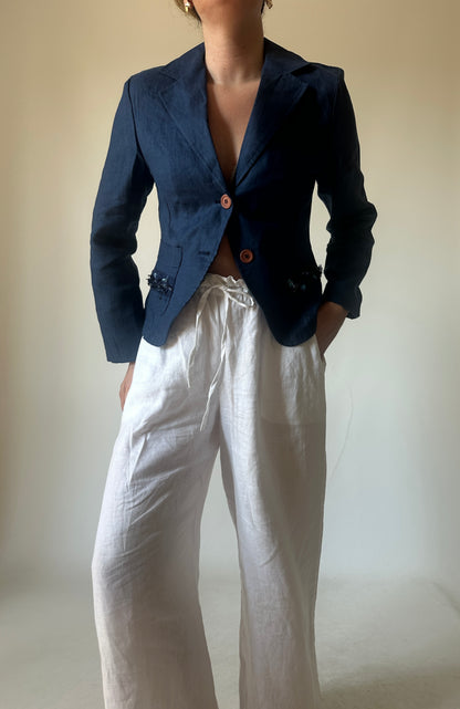 Pure linen petite blazer