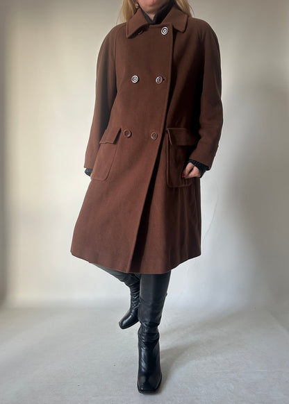 Chocolate wool and angora coat