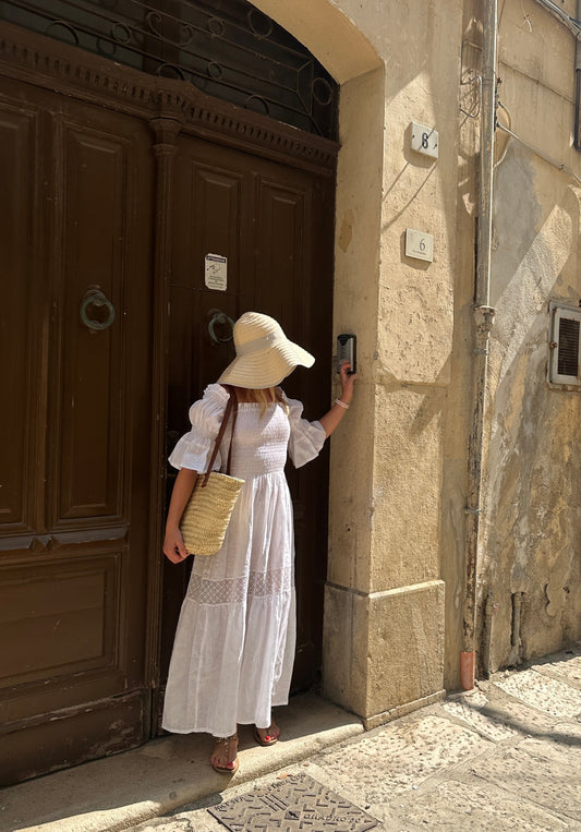 Abito Isabelle in lino - bianco