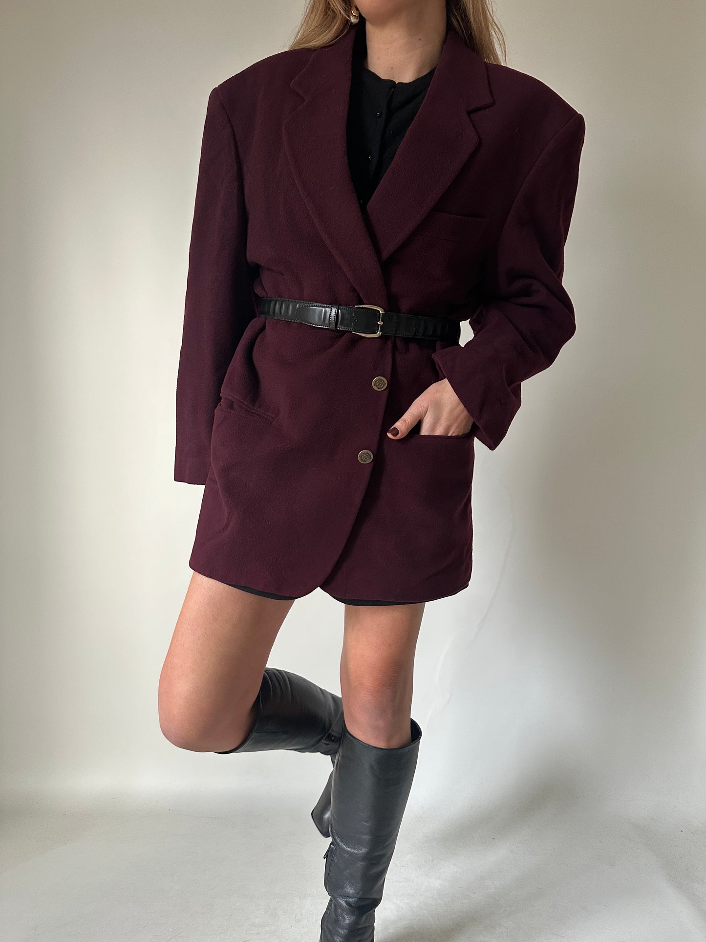 Wool and cachemire burgundy blazer