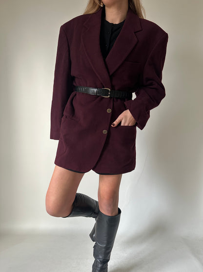 Wool and cachemire burgundy blazer
