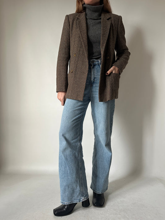 Blazer tramato in lana petite