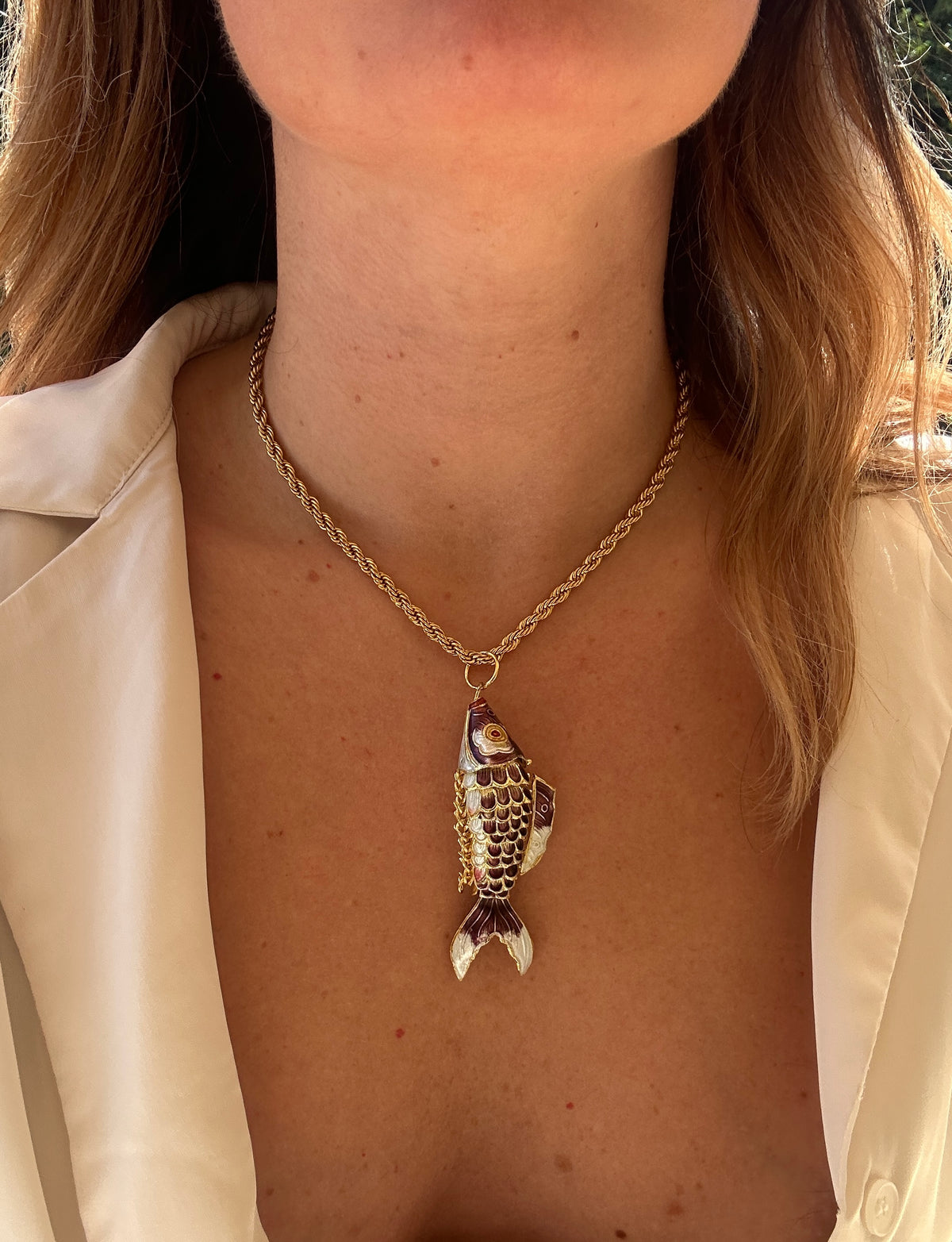 Collana con pesce cloisonnè - maxi