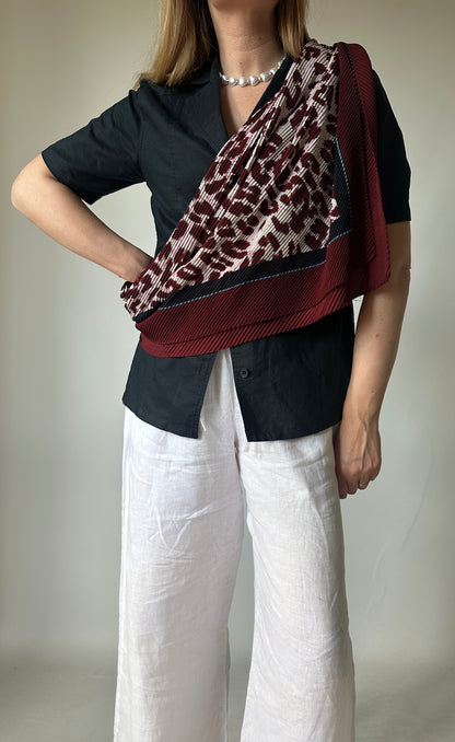 BASILE burgundy maxi scarf