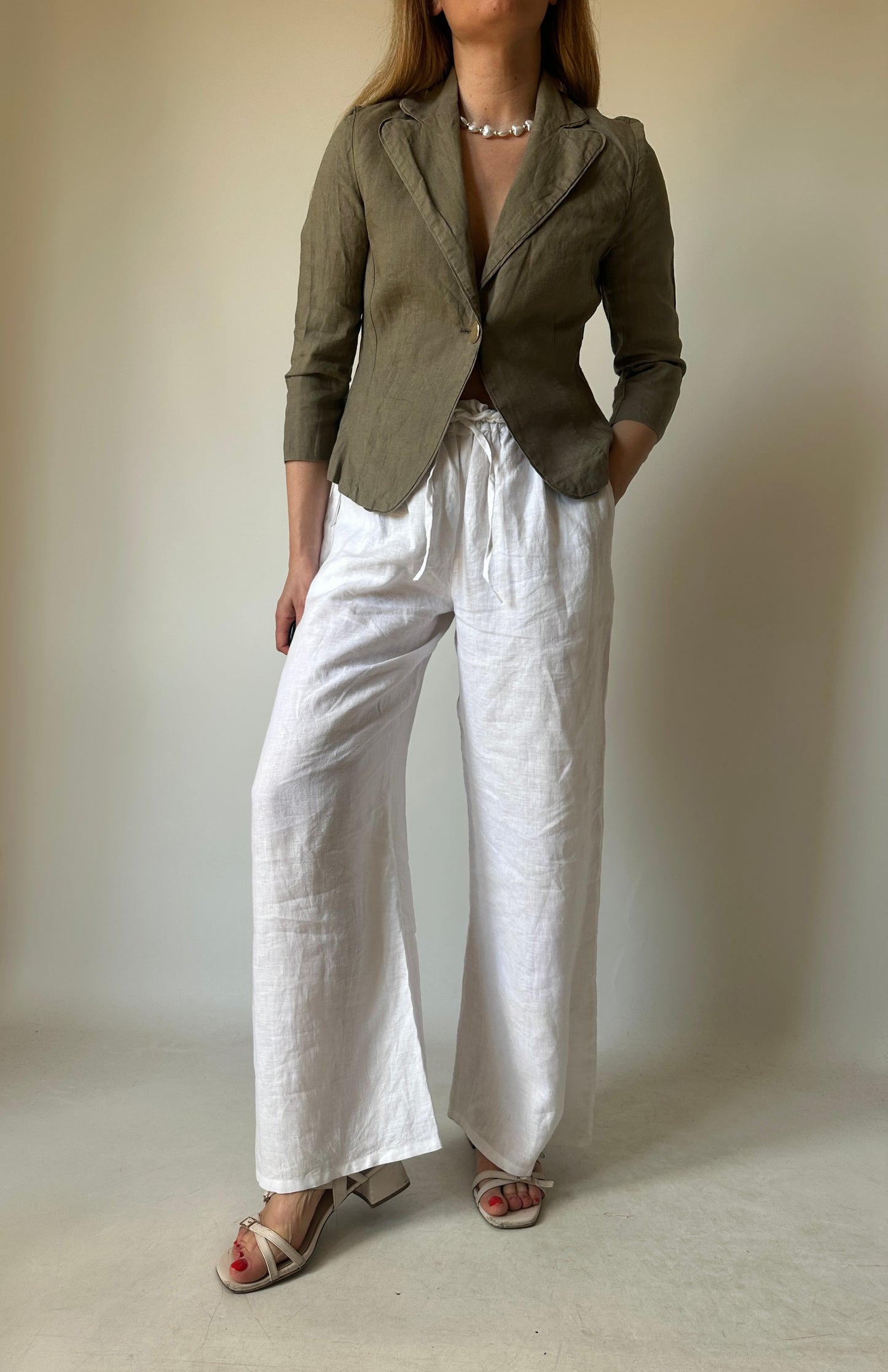 Blazer slim in puro lino