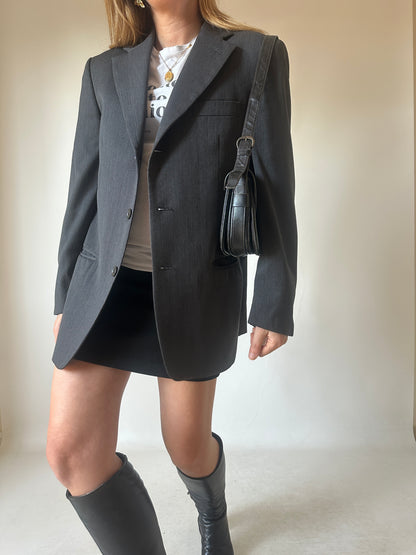 Made in Italy virgin wool grey blazer