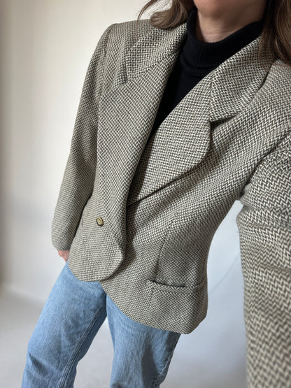 Blazer spigato in lana