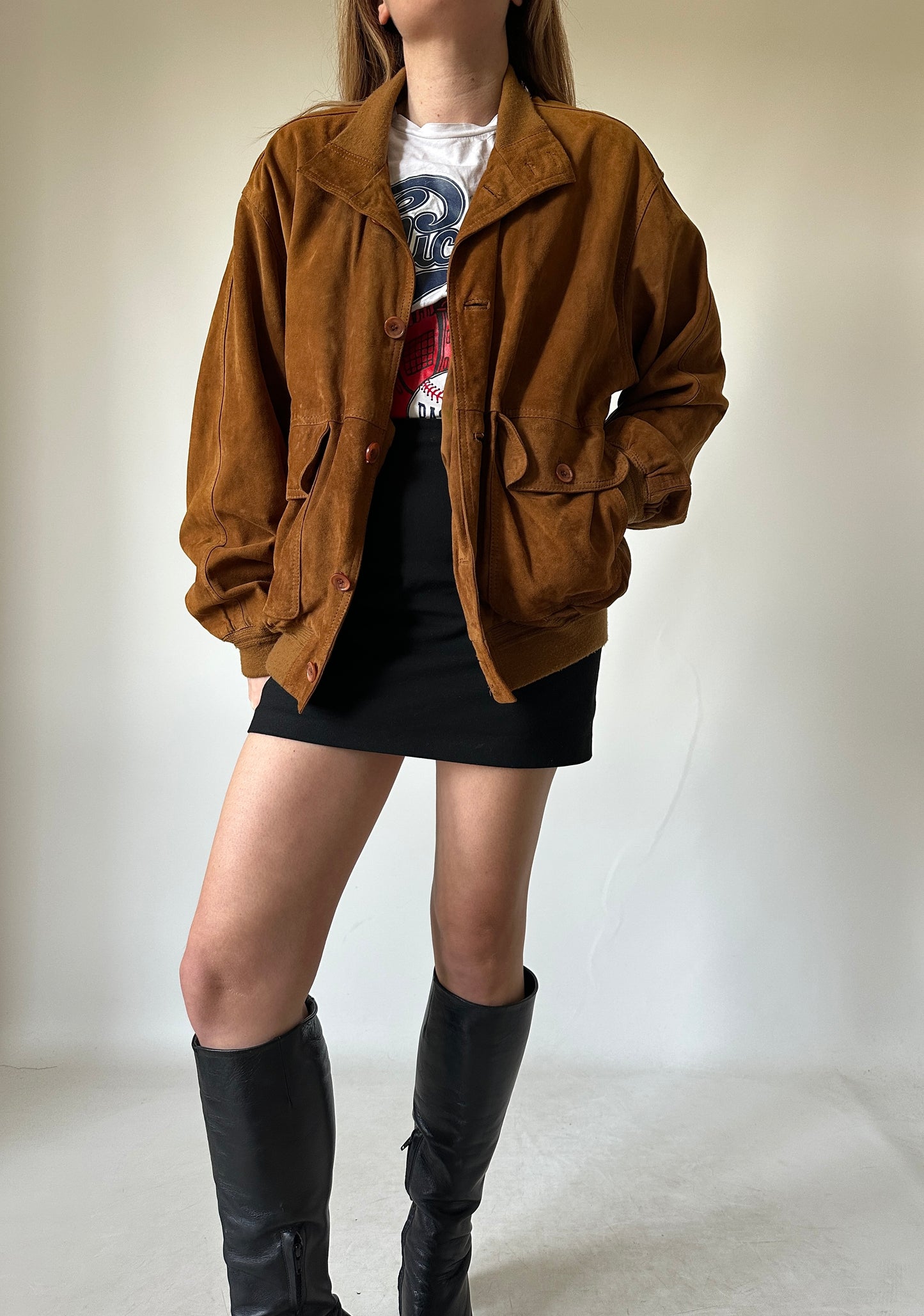 Passpartour suede bomber