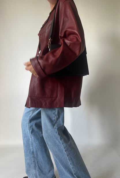 Burgundy leather jacket