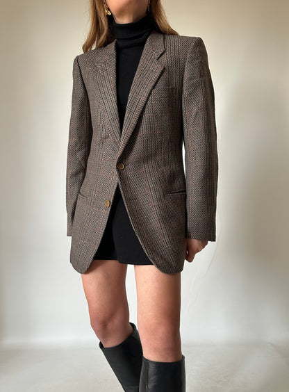 Pied de poule wool slim blazer