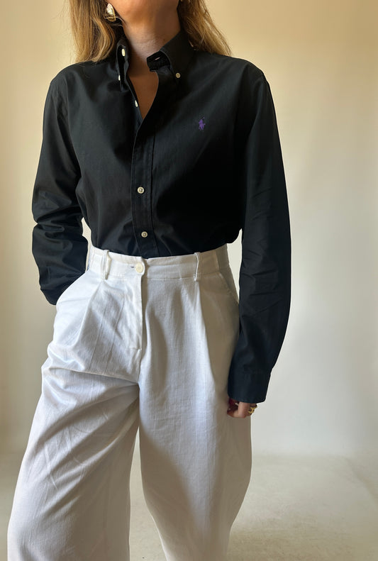 RALPH LAUREN black cotton shirt