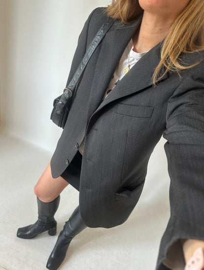 Made in Italy virgin wool grey blazer