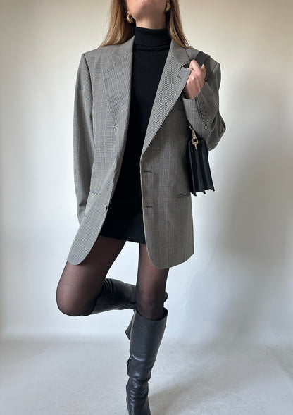 Pied de poule green oversize blazer