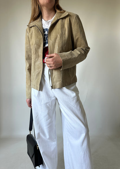 Phyton sand light leather jacket