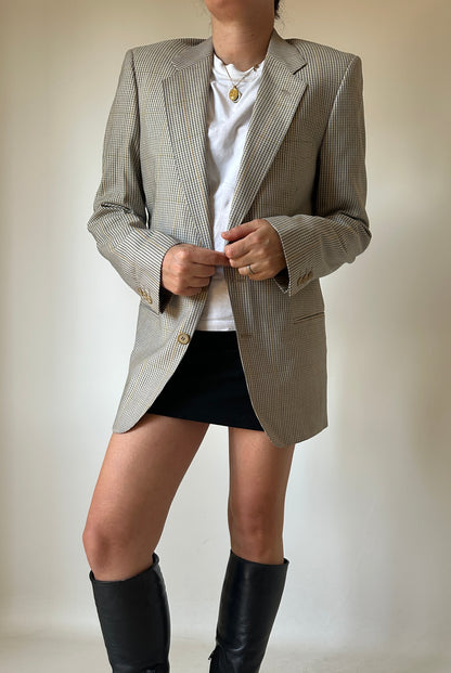 Prince of Wales beige petite blazer