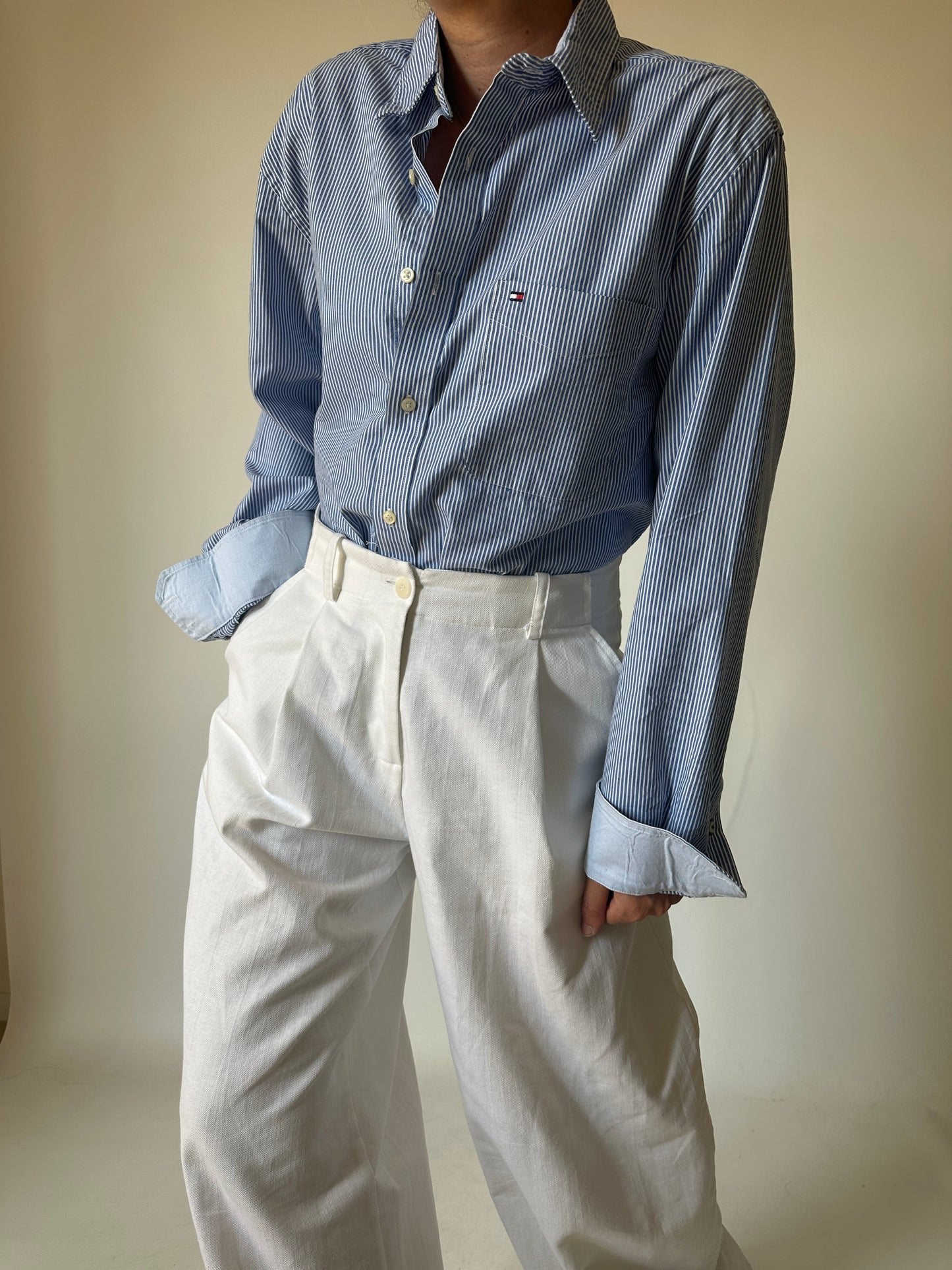 TOMMY HILFIGER blue striped shirt