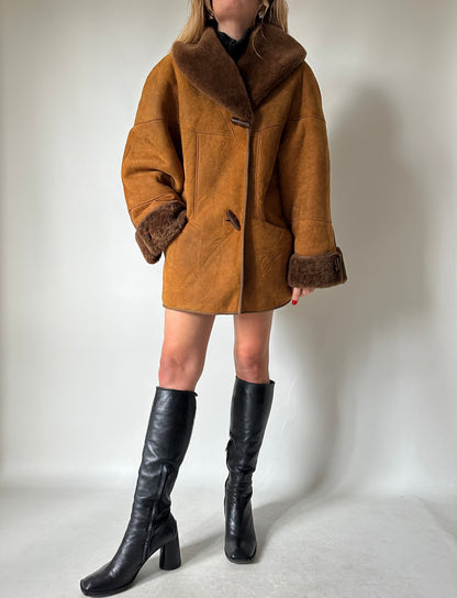 Caramel distressed Shearling