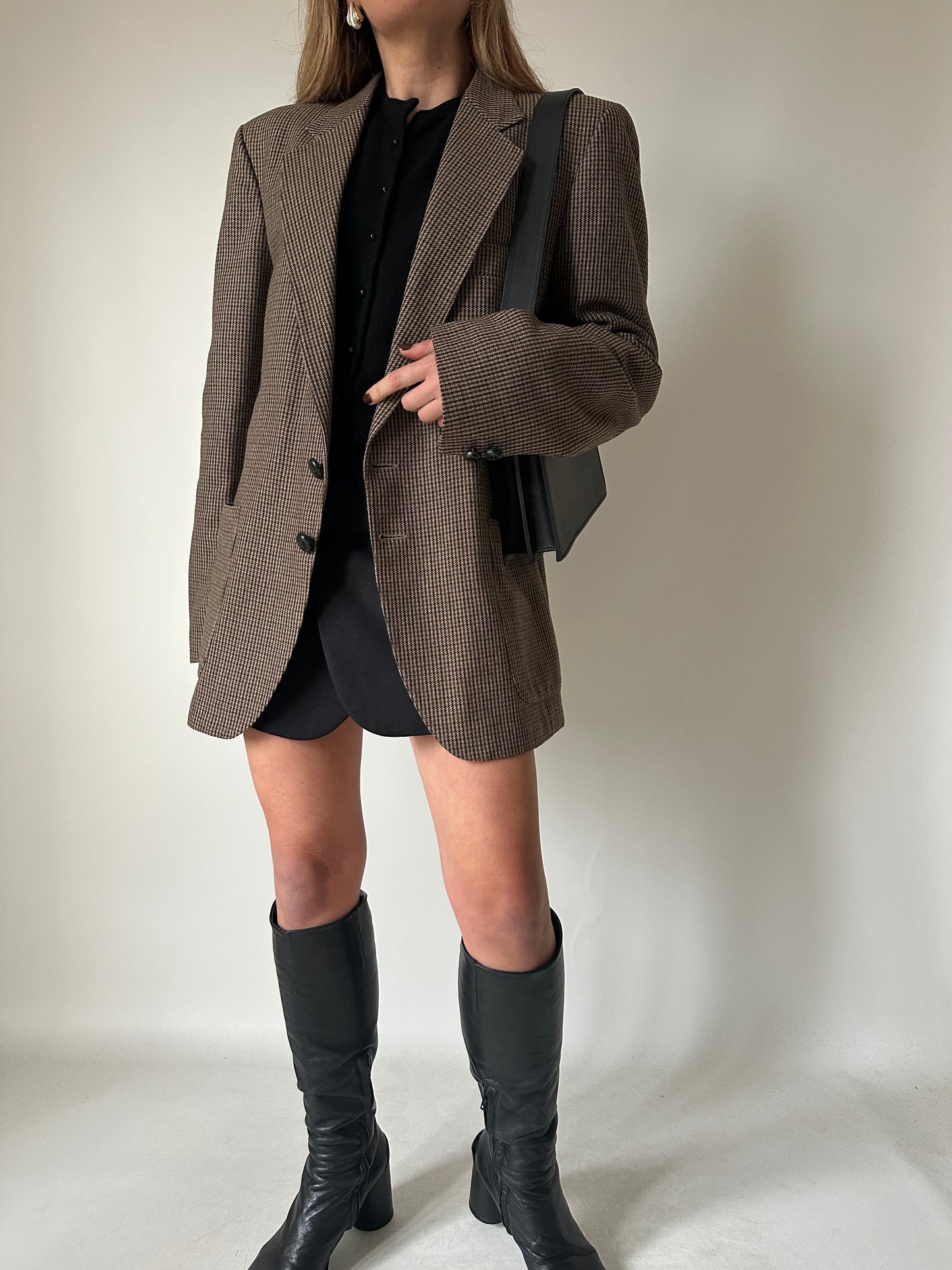 Pied de poule oversize blazer