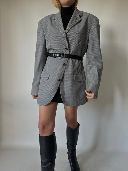 Prince of Wales wool blazer dress