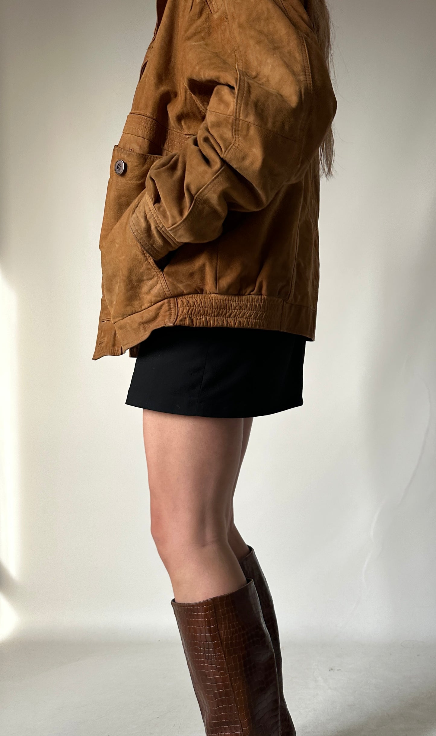 Bomber in camoscio imbottito