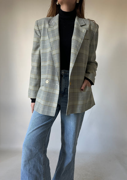 Prince of Wales grey petite blazer