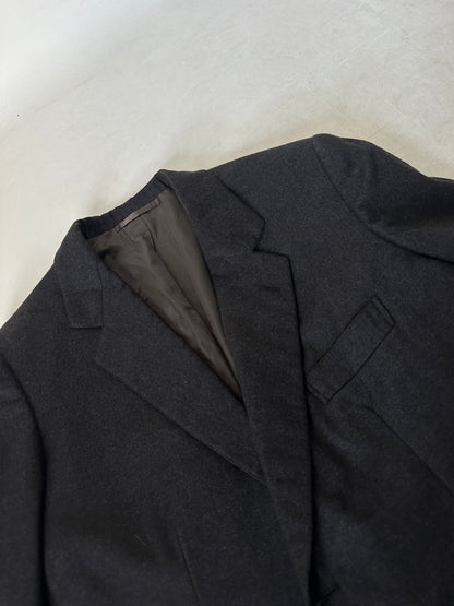 Minimal wool dark grey blazer