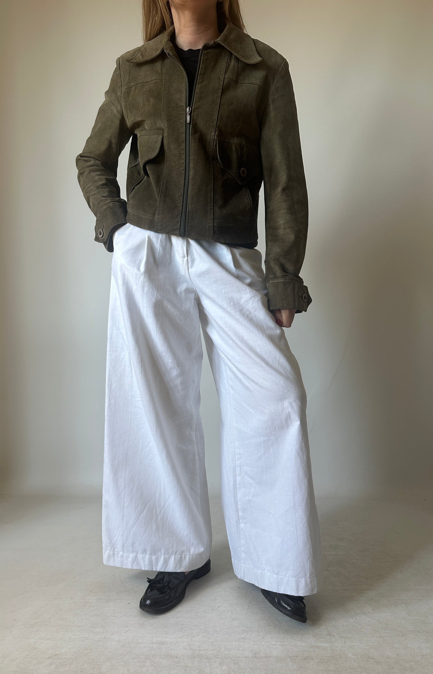 Verdone petite suede bomber