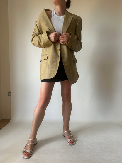 Blazer over in puro lino beige