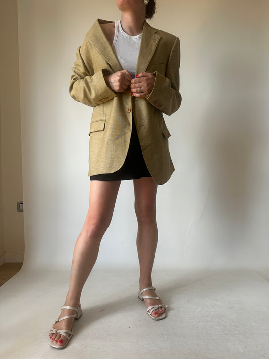 Blazer over in puro lino beige