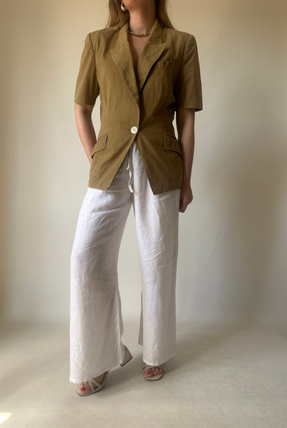 MARELLA camel cotton slim blazer