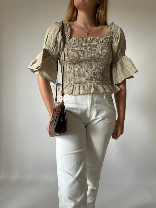 Top Dafne in lino - corda