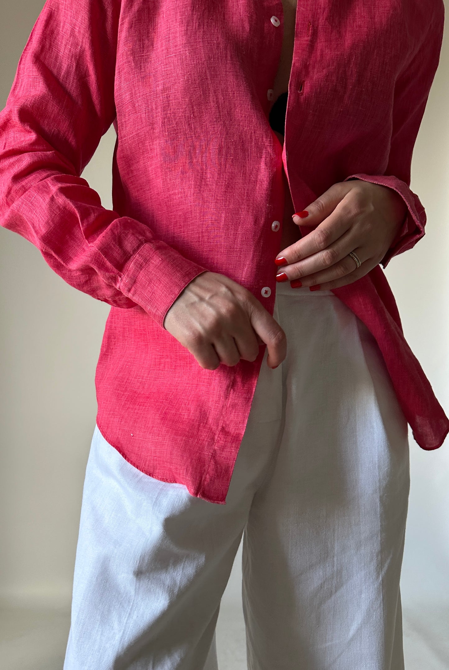 Strawberry 100% linen shirt
