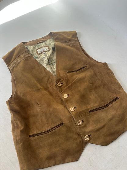Camel suede vest