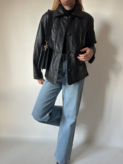 Bomber petite in pelle trapuntato