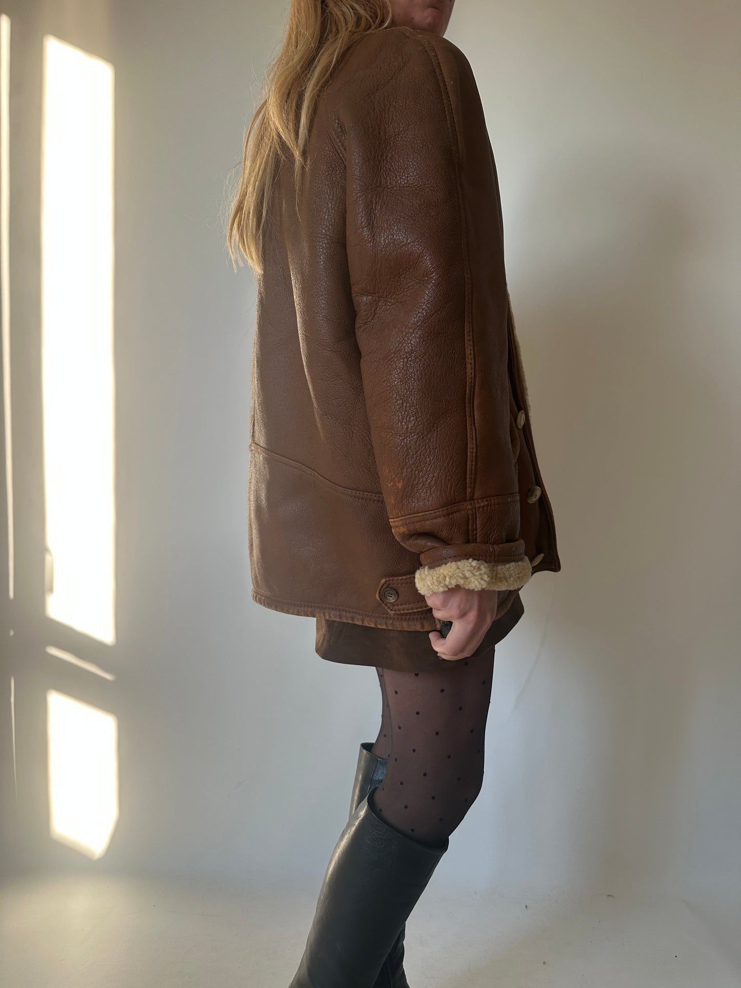 Camel passpartour Shearling