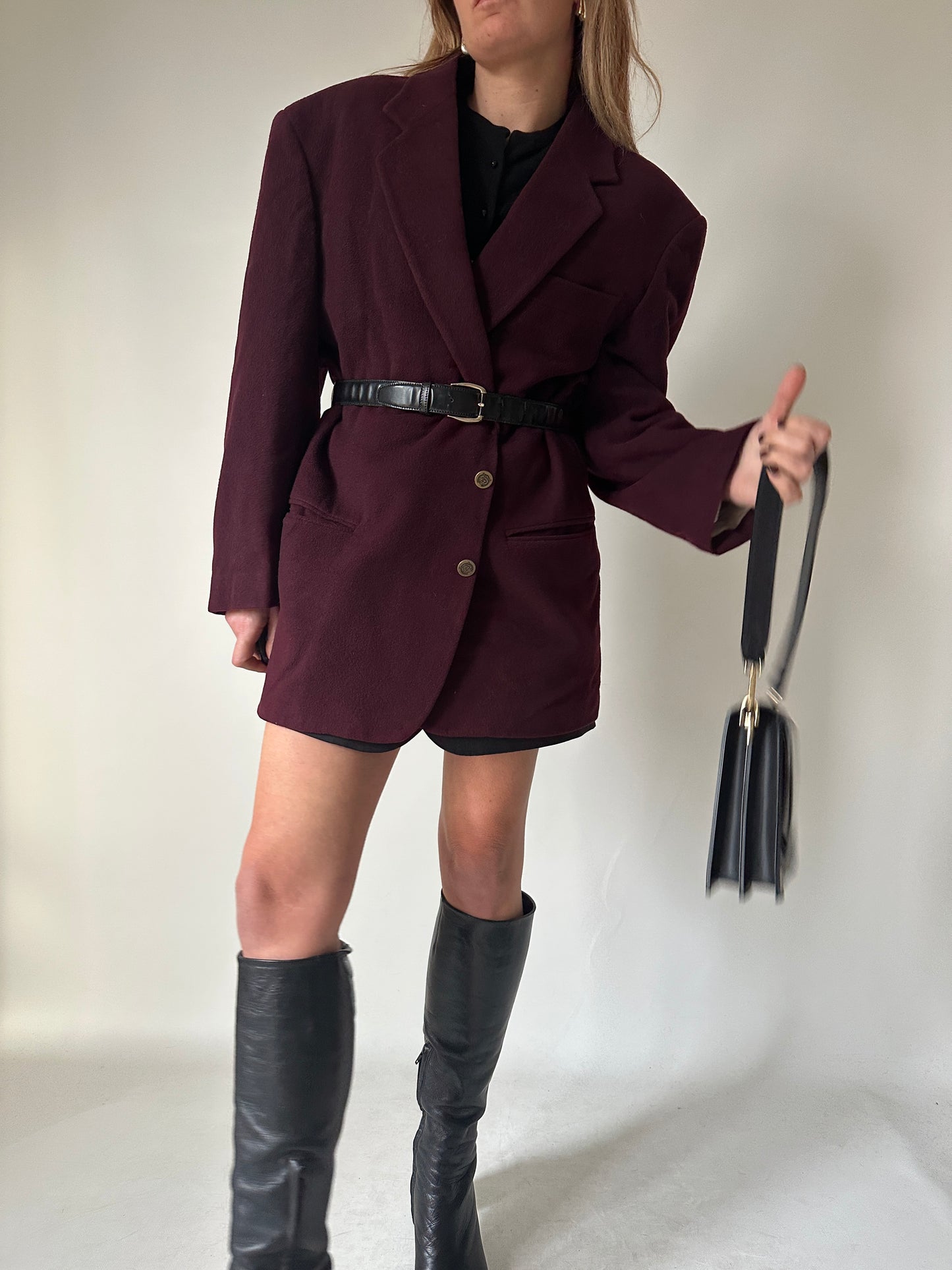 Wool and cachemire burgundy blazer