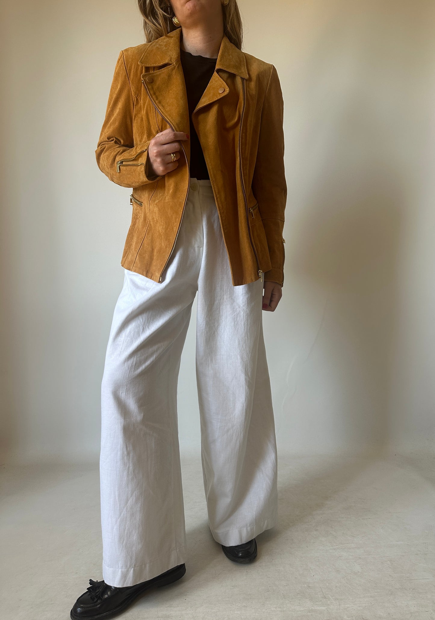 Chiodo petite in suede