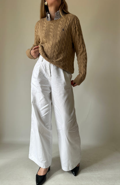 RALPH LAUREN camel cable-knit sweater