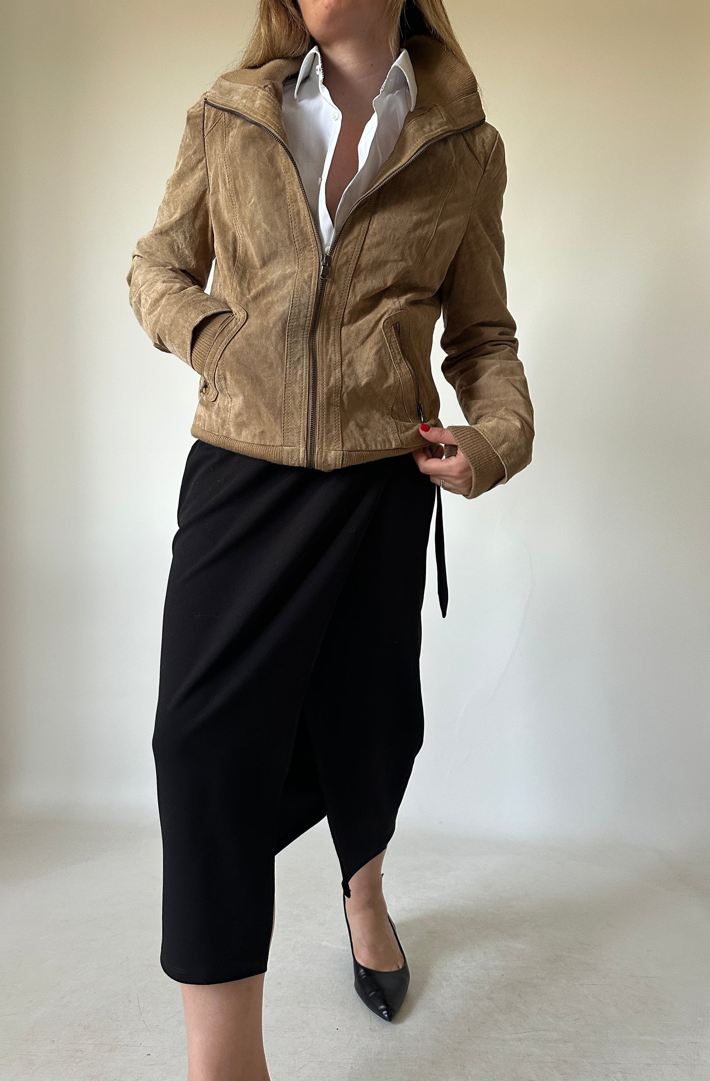 Spring petite suede bomber