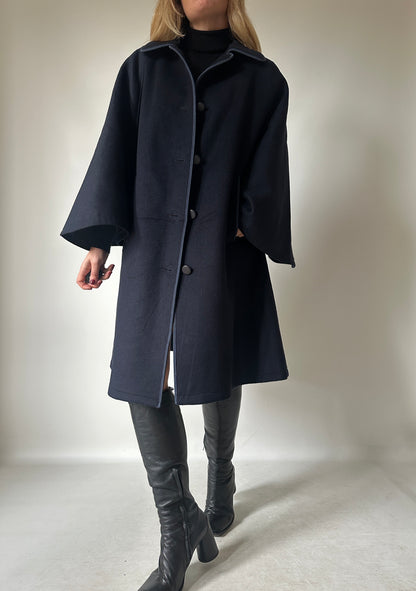 Luxury Loden navy poncho