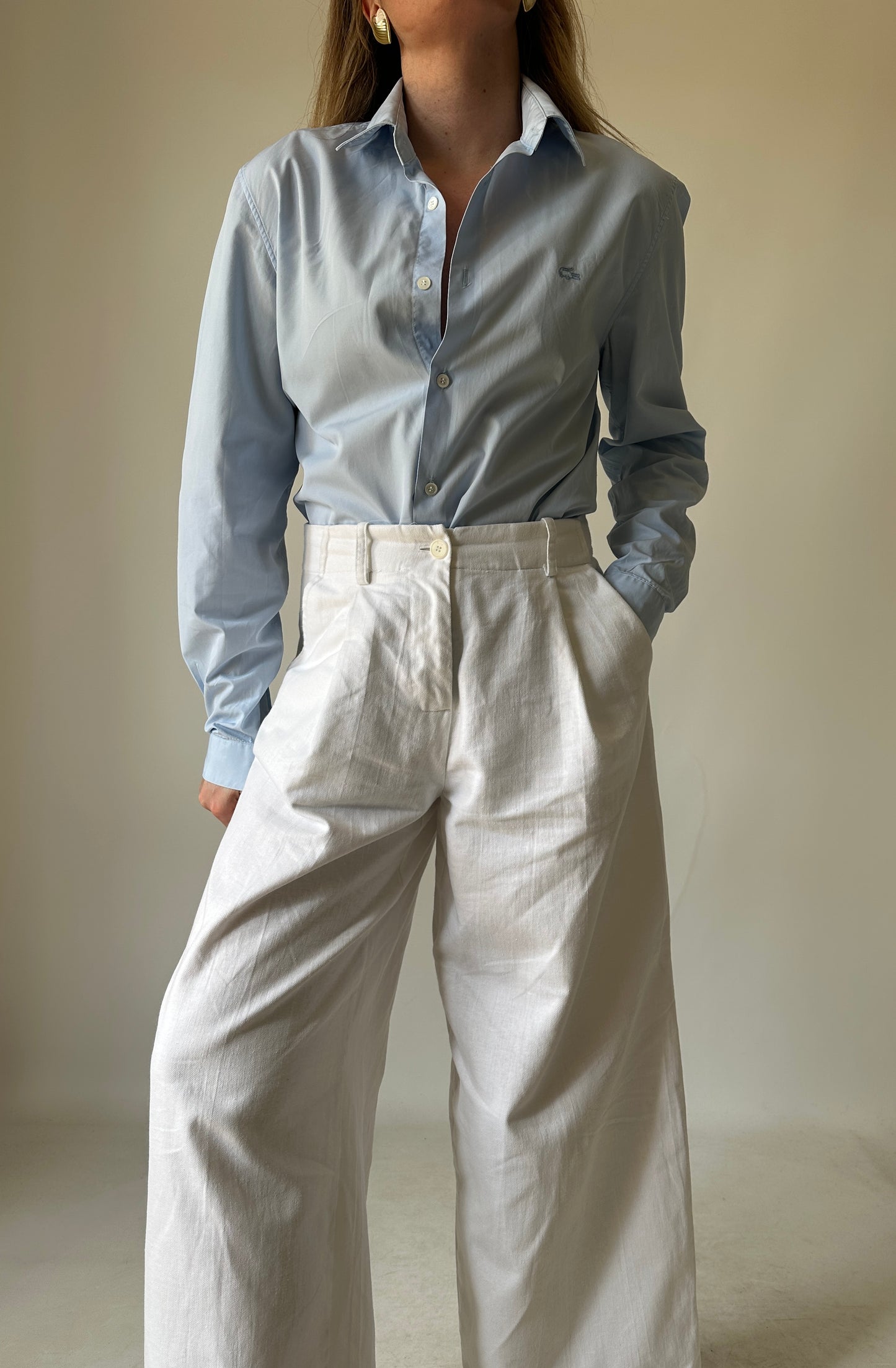 LA COSTE minimal blue shirt