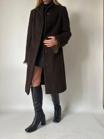 Cappotto Marella petite in lana e mongolia
