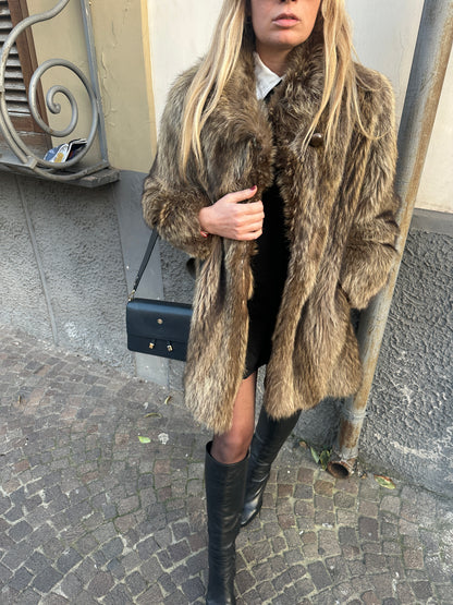 Silver real fox fur
