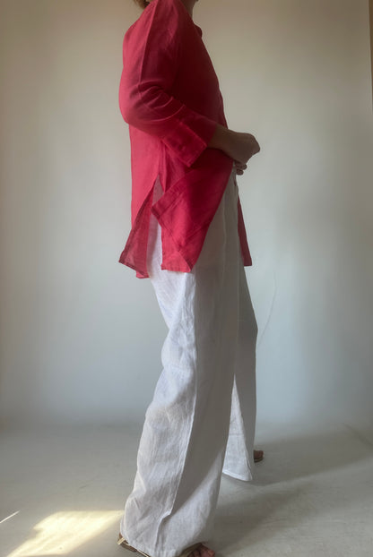 Strawberry 100% linen shirt