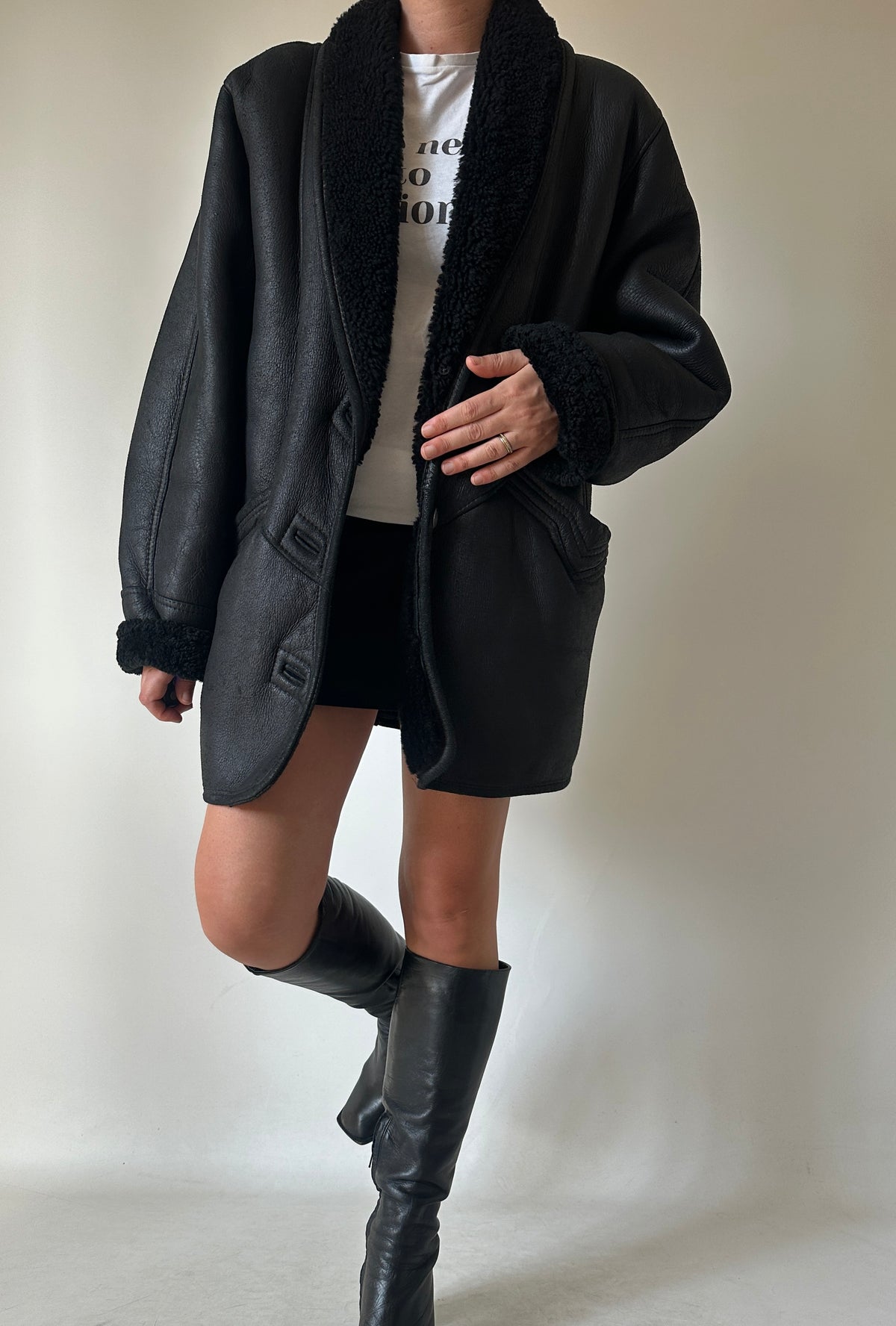 Beautiful black Shearling