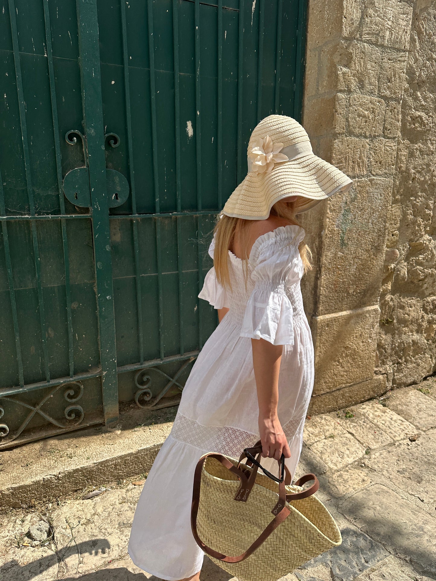 Abito Isabelle in lino - bianco
