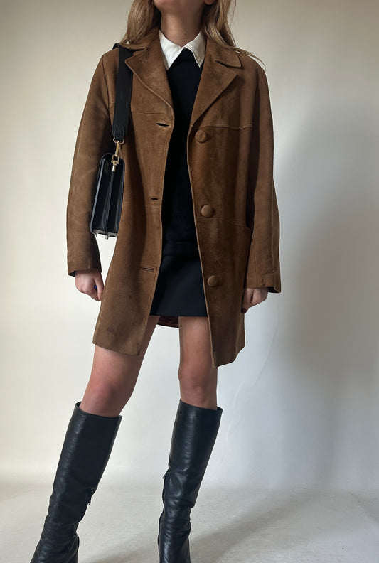 High quality real suede brown jacket