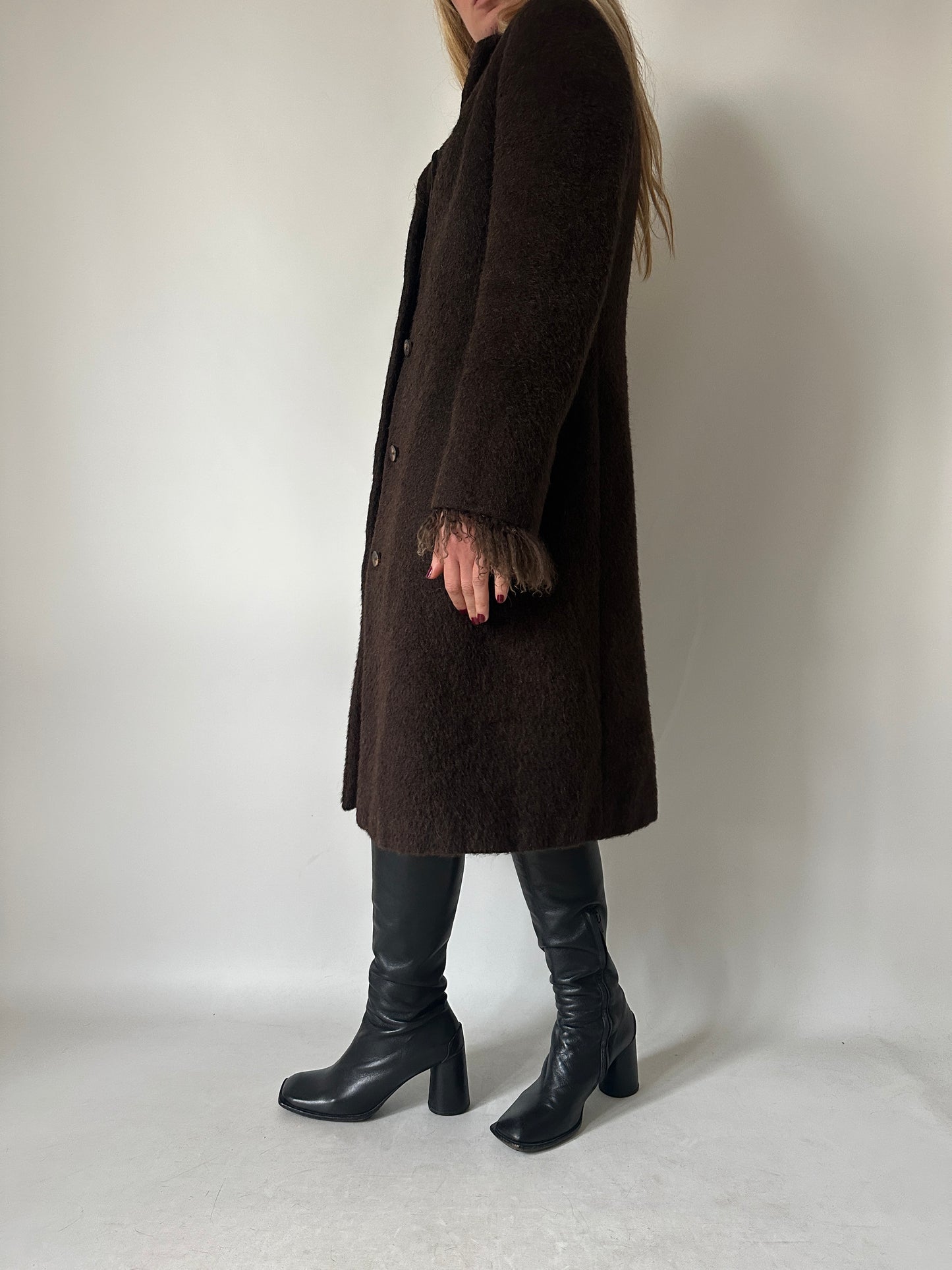 Cappotto Marella petite in lana e mongolia